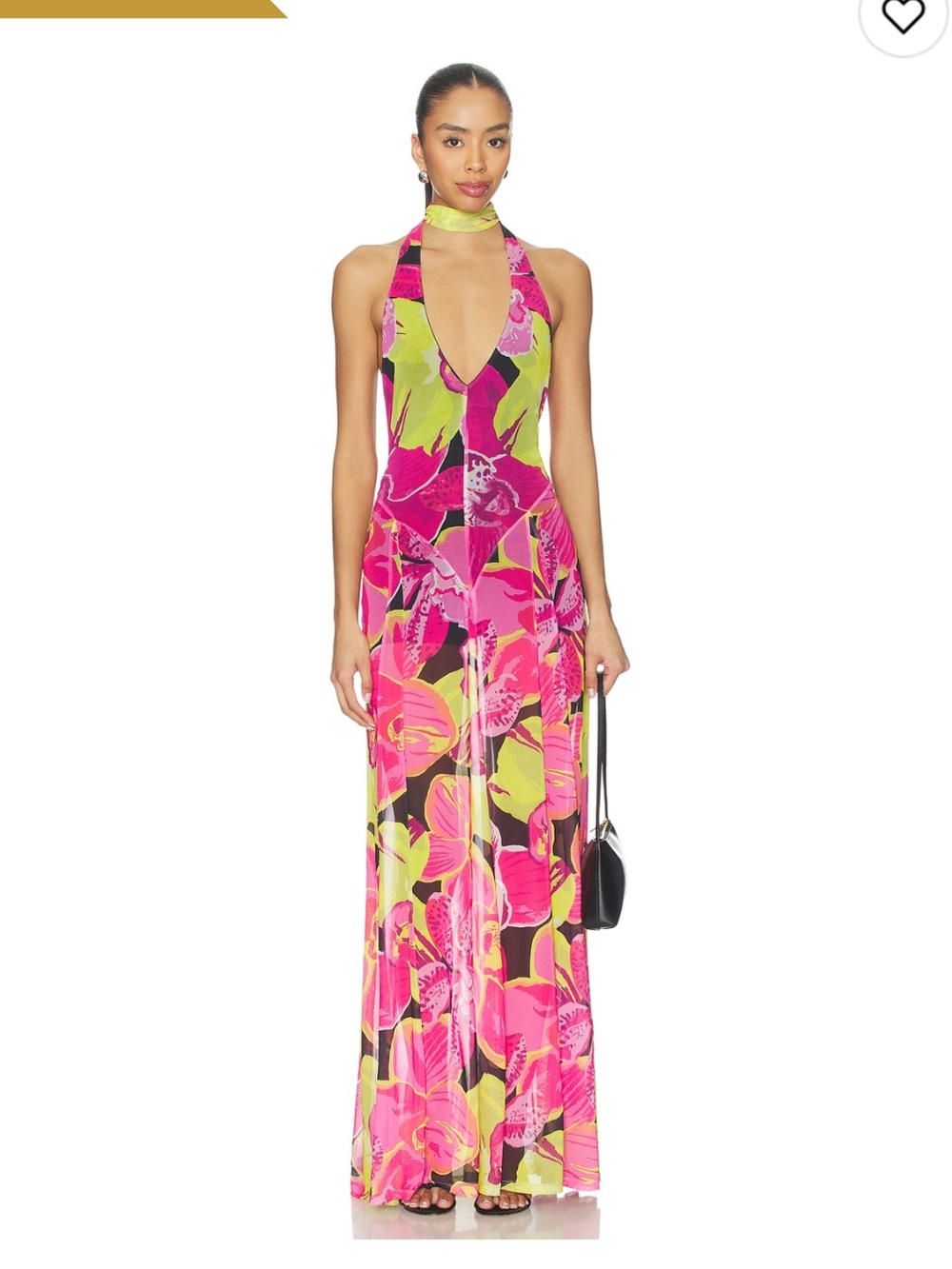 Show Me Your Mumu Halter Maxi Dress in Hot Pink & Lime Floral